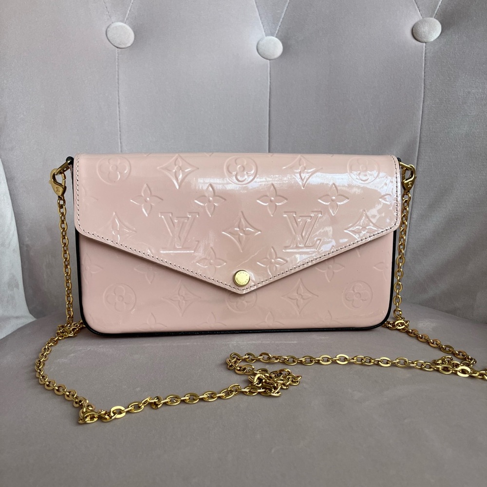 Authentic Louis Vuitton Felicie Vernis Pink.